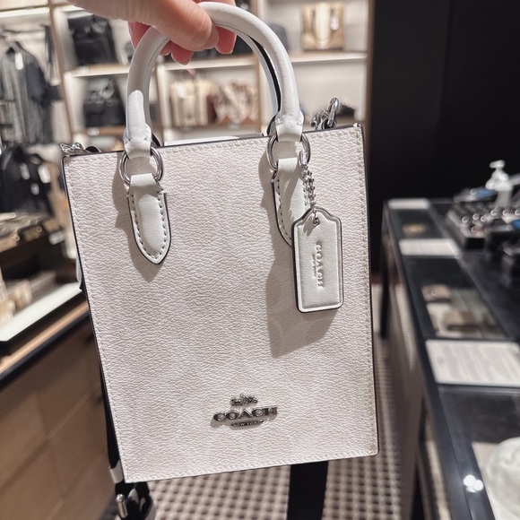 NWT Coach CP011 North South Mini Tote In Signature Canvas Silver/Glacier… - Picture 11 of 12